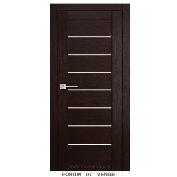 FORUM 07 Ekofinierētas durvis 60x200x3.4 cm (ar kārbu 65x203) ar stiklu(Venge)